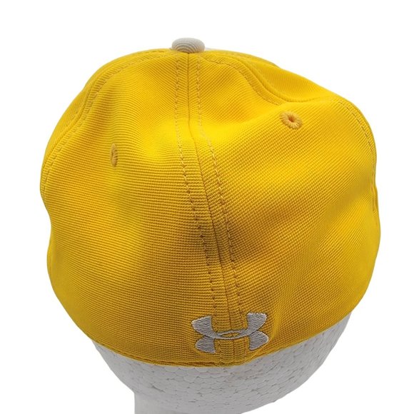 Under Armour Yellow White Large Athletic Hat Cap Outdoors Casual Comfort - Picture 3 of 9